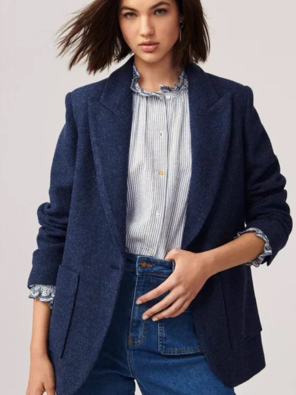 Ba&sh Classic Navy Women's Blazer Jacket